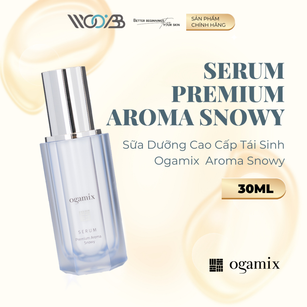 Serum Dưỡng Ẩm Sâu & Làm Trắng Da, Cải Thiện Nếp Nhăn Ogamix Premium Aroma Snowy Serum – 30ml