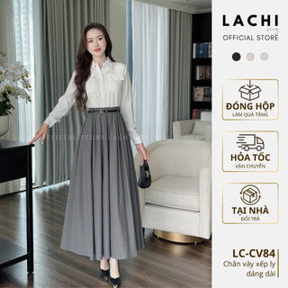  Chân váy xếp ly dáng dài LACHI công sở tôn dáng che khuyết điểm bụng sang trọng trẻ trung LC-CV84 
