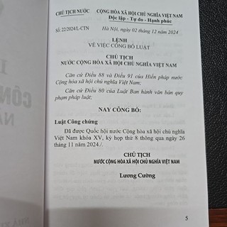 Sách LV2 - Luật công chứng năm 2024 (NXB Lao động)