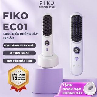  Lược điện không dây ion âm FIKO EC01 - Chăm sóc tóc suôn mượt tạo kiểu - Tặng dock sạc không dây 