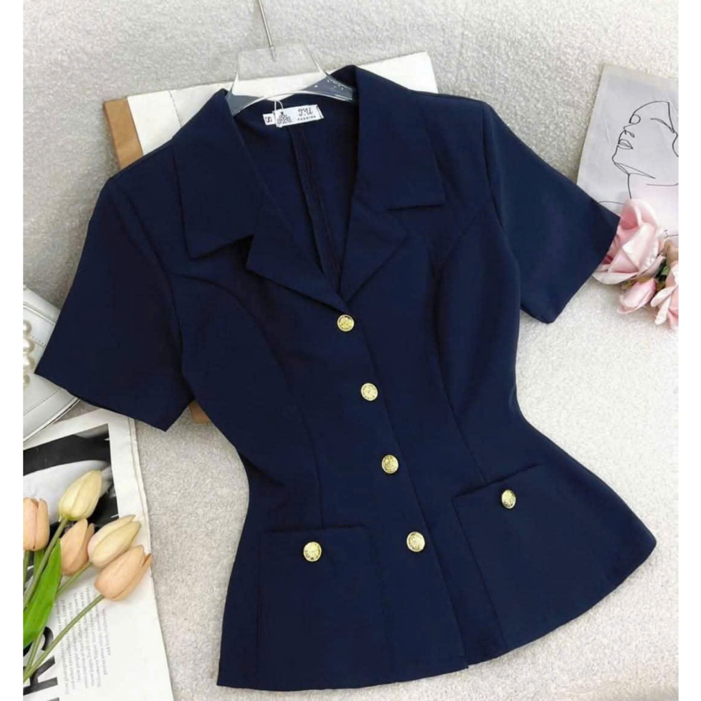 ÁO KIỂU CỔ VEST SANG CHẢNH B33