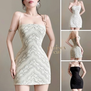   MAISEY 2755  Đầm ren 2 dây ôm body dáng ngắn – sang trọng tôn dáng 