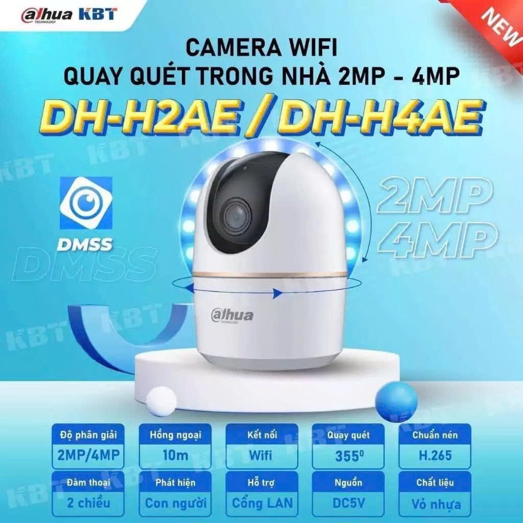 Camera WiFi dahua H2AE 2.0MP quay quét trong nhà