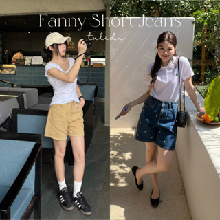  Quần Short Jean "Fanny Bowknot" TULIDU Nữ Cạp Cao Form Rộng Chất Vải Dày Mịn 