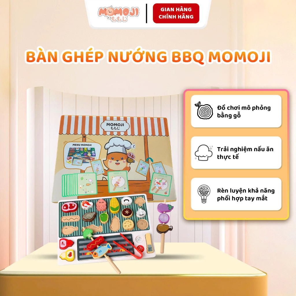 Đồ Chơi Ghép Nướng BBQ Momoji Bằng Gỗ