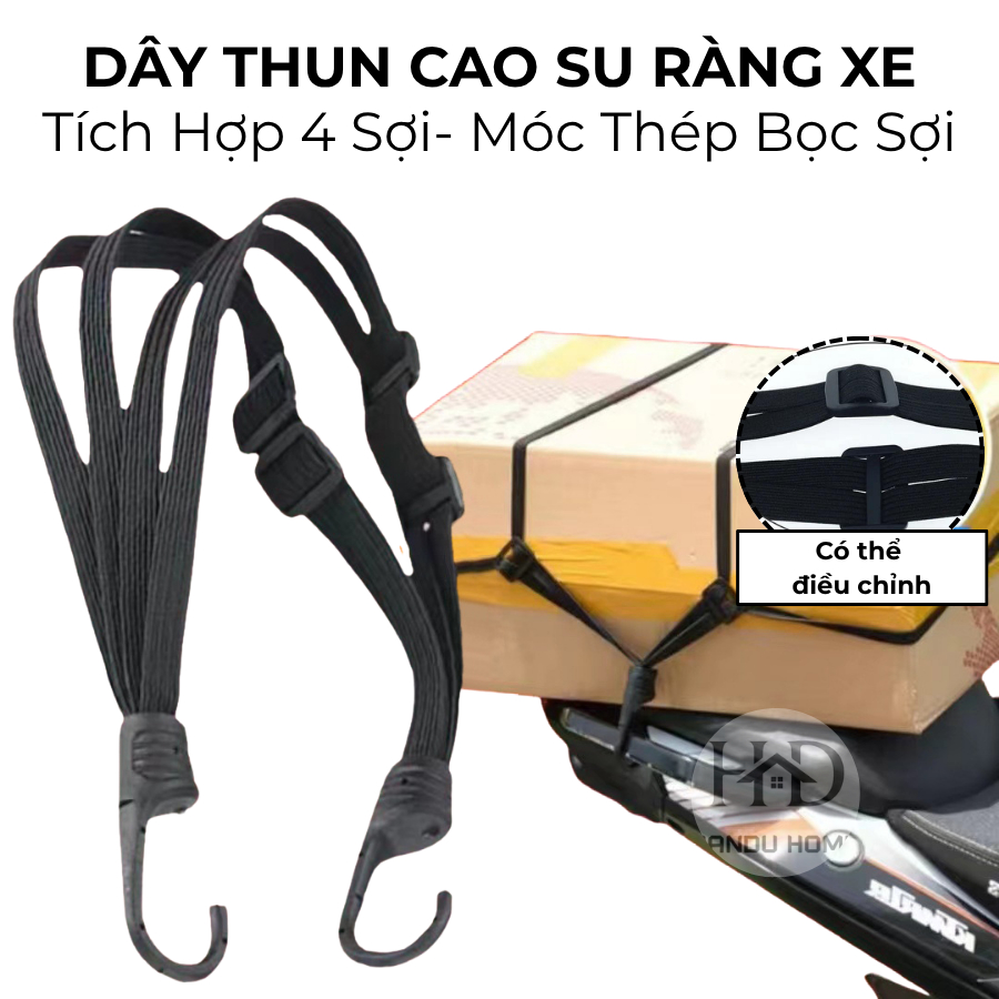 Dây Ràng Đồ Đa Năng Co Giãn - Dây Chằng đồ, Túi, Hành Lý Trên Xe Máy Chắc Chắn, Bền Bỉ, Dễ Sử Dụng, Chịu Tải Tốt.