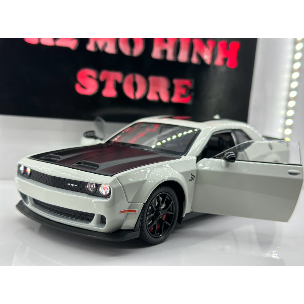 Mô hình siêu xe DODGE CHALLENGER SRT HELLCAT 1:24 CHEZHI kim loại nguyên khối