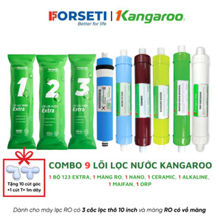 Trọn bộ 9 lõi lọc nước Kangaroo chính hãng dùng cho máy lọc nước Kangaroo KG109, KGHP99, KG19A3, KGRP99, KG09A3,...