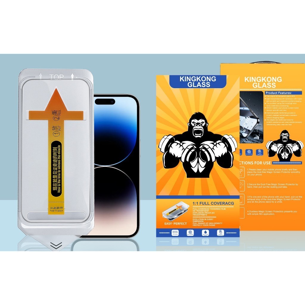 [ TỰ DÁN ] Kính cường lực khung tự dán KINGKONG KTD độ cứng 9H cực cao, bảo vệ màn hình iphone 11 12 13 14 15 16 promax | BigBuy360 - bigbuy360.vn