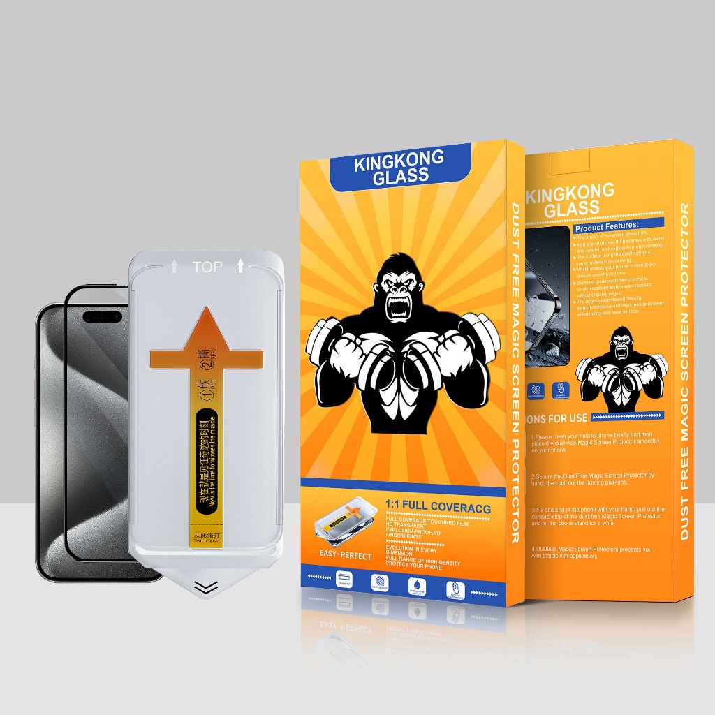 [ TỰ DÁN ] Kính cường lực khung tự dán KINGKONG KTD độ cứng 9H cực cao, bảo vệ màn hình iphone 11 12 13 14 15 16 promax | BigBuy360 - bigbuy360.vn