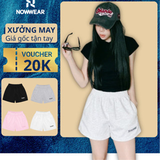 (SẢN PHẨM HÈ ) Quần Đùi Nữ Nỉ 2 Da Nowwear Định Lượng 350GSM Ống Rộng Thoải Mái