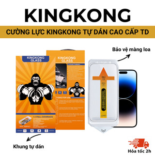 [ TỰ DÁN ] Kính cường lực khung tự dán KINGKONG KTD độ cứng 9H cực cao, bảo vệ màn hình iphone 11 12 13 14 15 16 promax