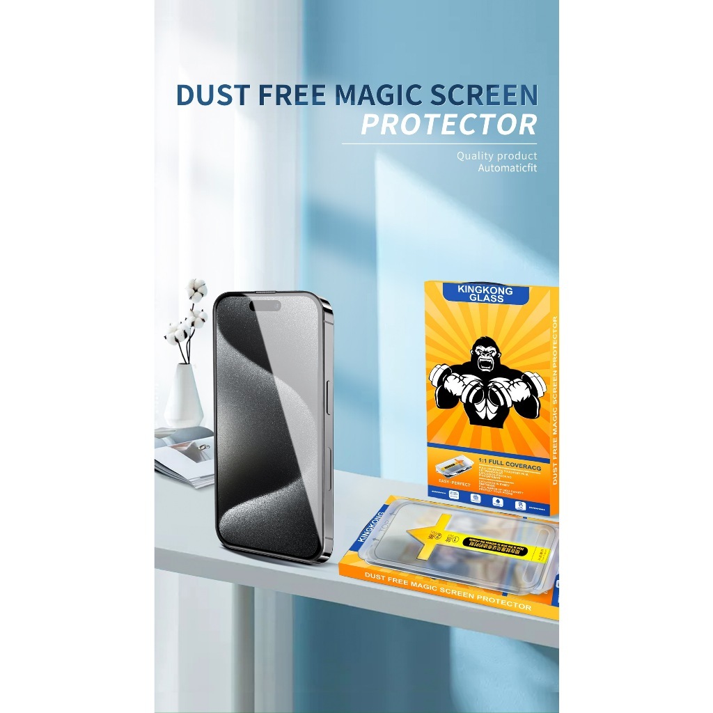 [ TỰ DÁN ] Kính cường lực khung tự dán KINGKONG KTD độ cứng 9H cực cao, bảo vệ màn hình iphone 11 12 13 14 15 16 promax | BigBuy360 - bigbuy360.vn