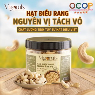  Hạt điều rang hữu cơ nguyên vị VIGONUTS dinh dưỡng cao Organic không muối hỗ trợ giảm cân Hộp 500gram 