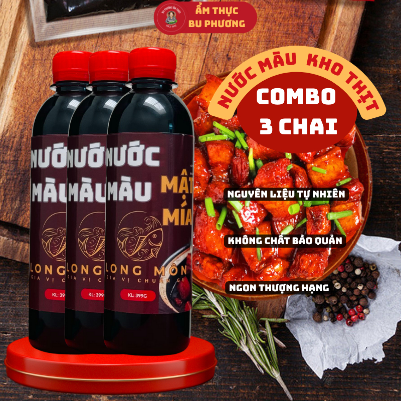 Combo 3 chai nước màu mật mía cho các món kho om công thức chuẩn Việt