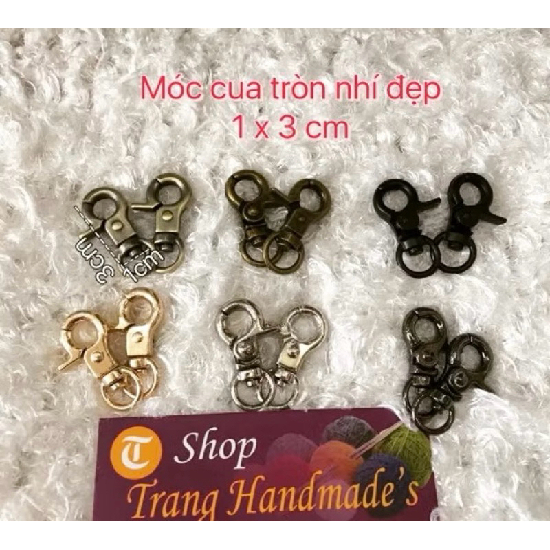 Móc cua tròn phụ kiện túi xách