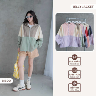 Áo Khoác Dù 2 Lớp Có Nón Phối 3 Màu Áo Gió Form Rộng Năng Động Thể Thao Chất Liệu Nhẹ Mát Unisex – Jelly Jacket BIBOO