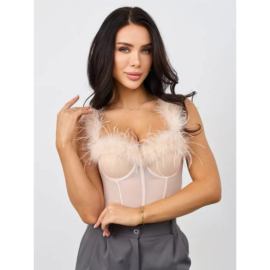 áo phối lông croset