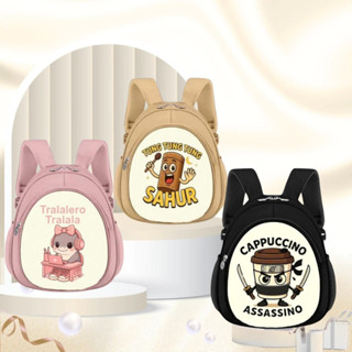 Balo đi học cho bé mầm non, ba lô cho bé trai, gái từ 1-5T có 2 ngăn chất liệu vải Polyester chống thấm hình ngộ nghĩnh