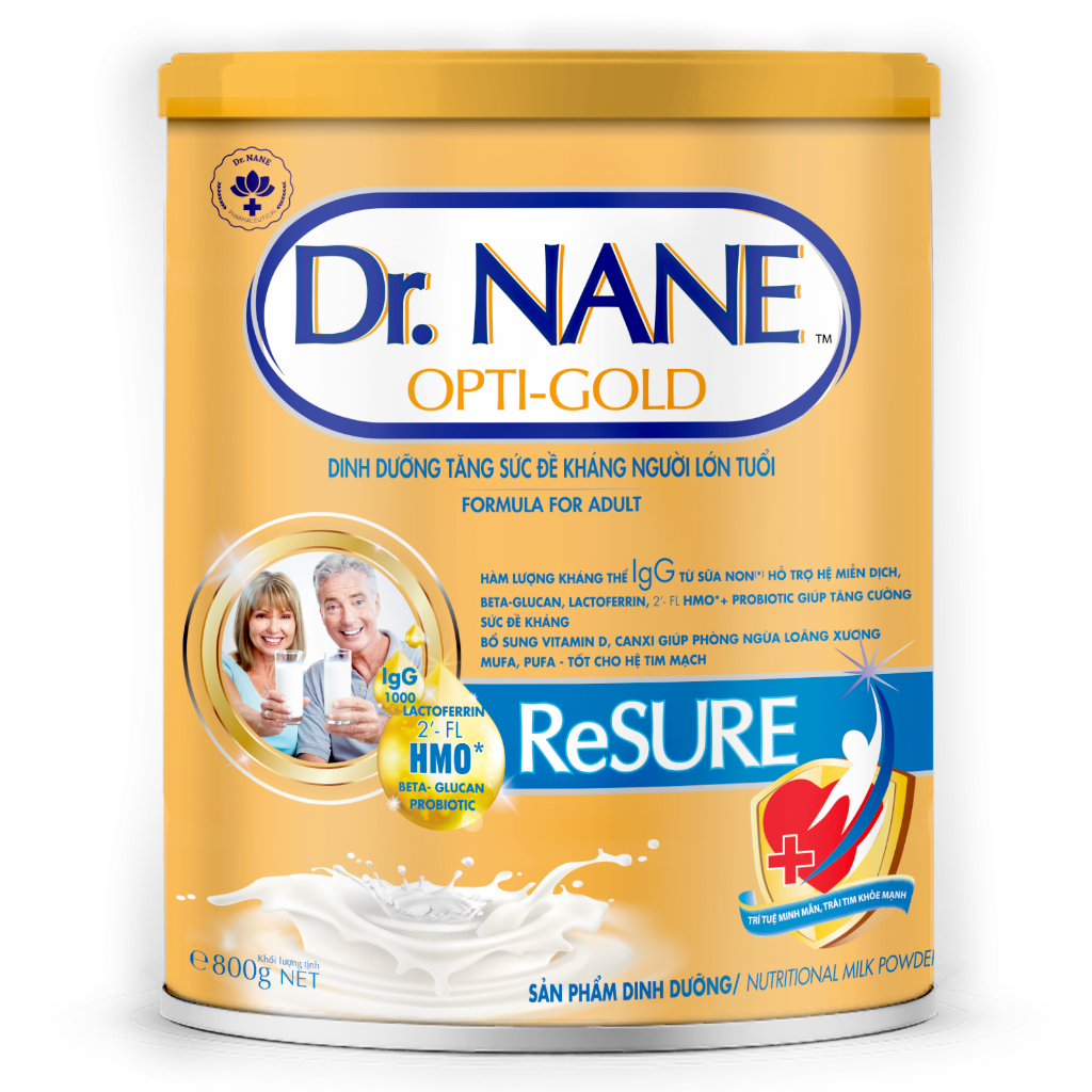 Sữa bột Dr Nane Resure (800g)_Tăng cường sức khỏe đề kháng cho người lớn tuổi