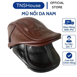 Mũ Nồi Beret Da PU Cao Cấp Phong Cách Nam Trung Niên Lịch Lãm