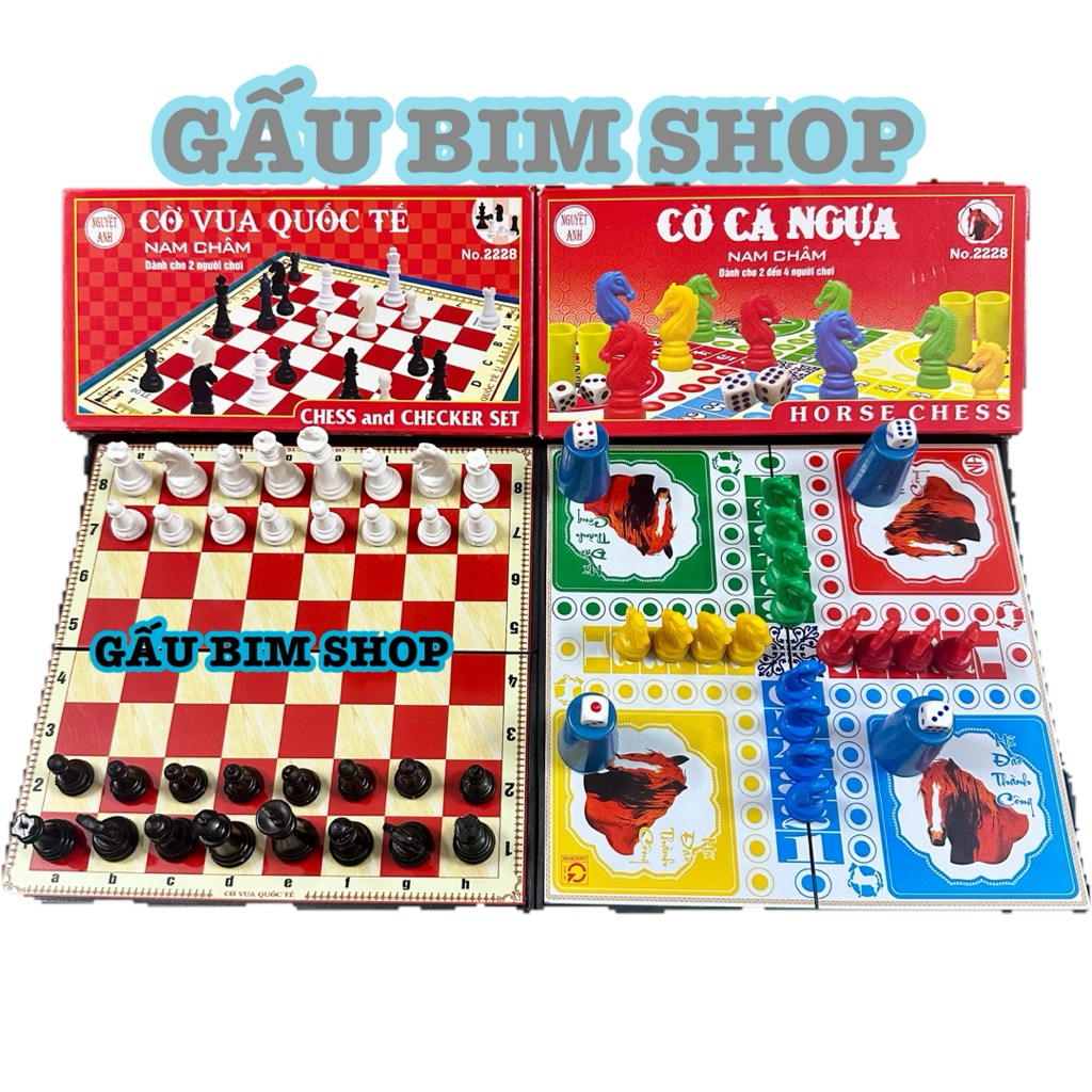 Cờ vua, cờ cá ngựa nam châm cao cấp - Thiết kế nhỏ gọn, dễ sử dụng