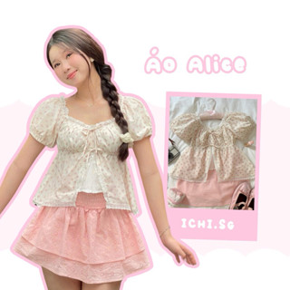 Alice top - áo tay phồng hoa nhí - ICHI.SG
