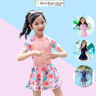 Đồ Bơi Bé Gái,Đồ Bơi Liền Thân Hoạ Tiết Dễ Thương Cho Bé Từ 10kg Đến 49kg Hãng RICHKIDS