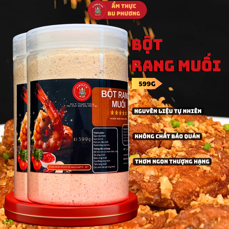 Bột rang muối thượng hạng 599g cho nhiều món ăn gà rang muối, vịt rang muối, tôm rang muối