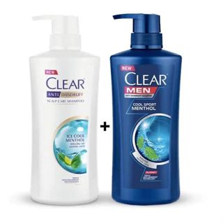 [ Mẫu mới 2025] Combo 2 chai dầu gội đầu gồm clear Bạc Hà 400ml và Clear Men 400ml