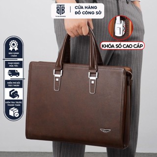 Cặp da nam công sở khóa số bảo mật giáo viên, giám đốc văn phòng  TRUE BAG BUSINESS đựng máy tính laptop giấy tờ A4