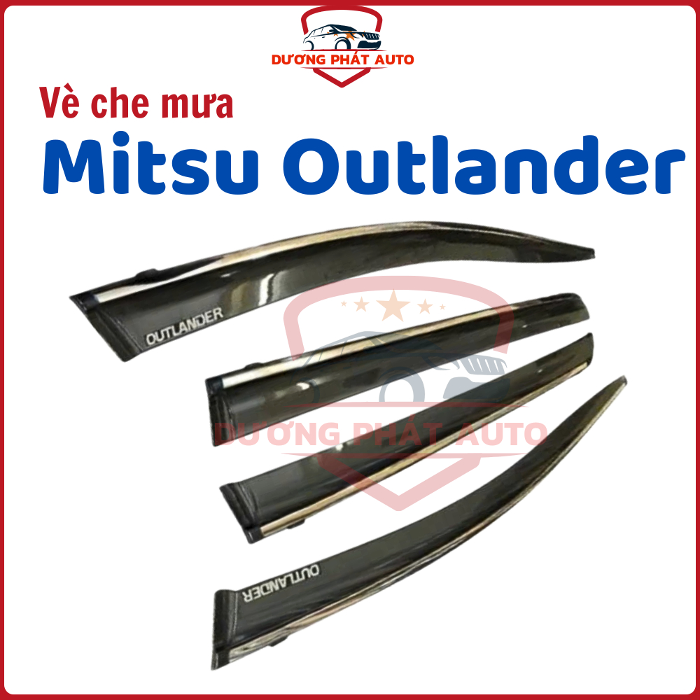 Vè che mưa xe Mitsubishi Outlander 2018- 2025 CHỈ INOX- Hàng cao cấp