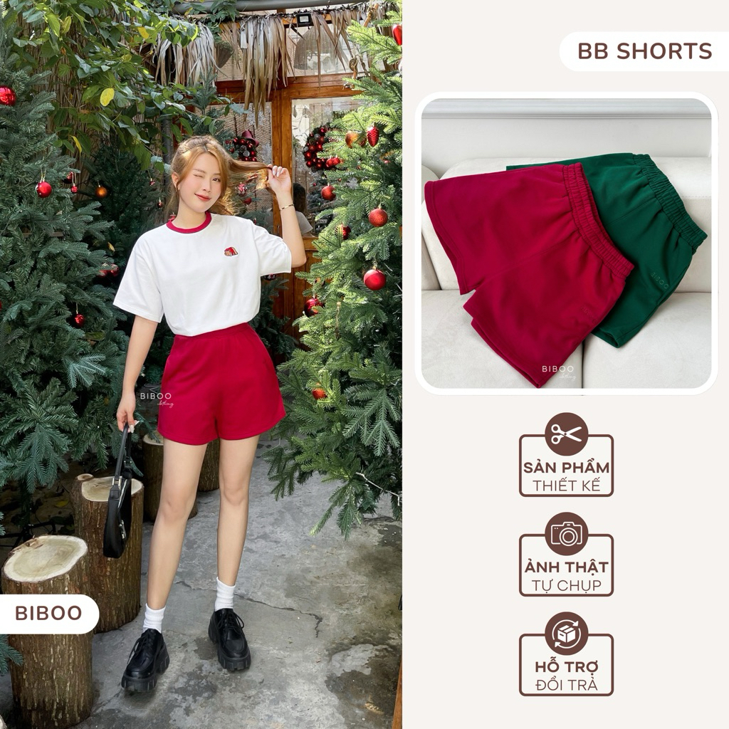 Quần Short Basic Lưng Thun BB Chất Liệu Nỉ Chân Cua Cotton Mịn Đẹp - BIBOO