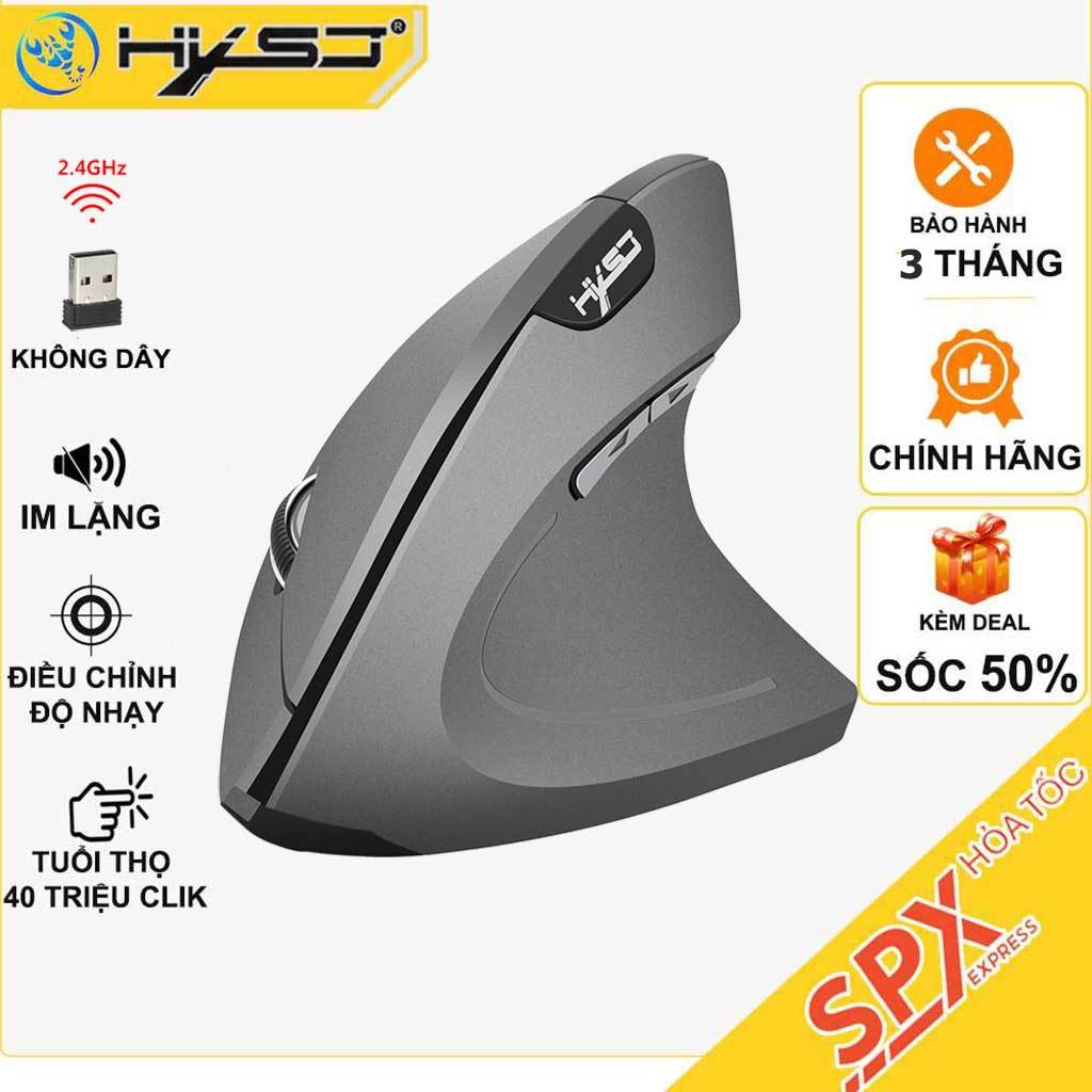 Chuột không dây kiểu đứng, CHUỘT CÔNG THÁI HỌC HXSJ wireless USB 2.4GHz chống mỏi PC/laptop