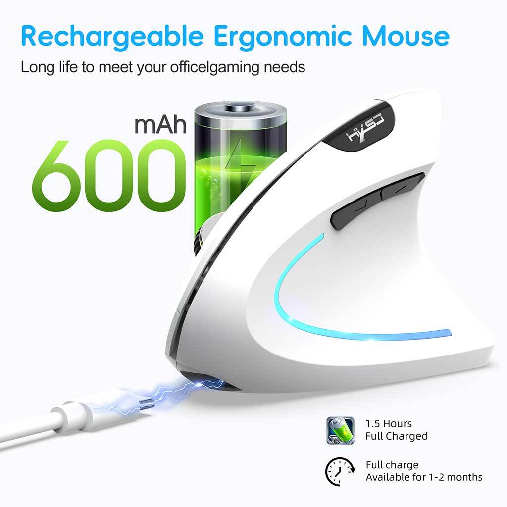 Chuột không dây kiểu đứng, CHUỘT CÔNG THÁI HỌC HXSJ wireless USB 2.4GHz chống mỏi PC/laptop | BigBuy360 - bigbuy360.vn