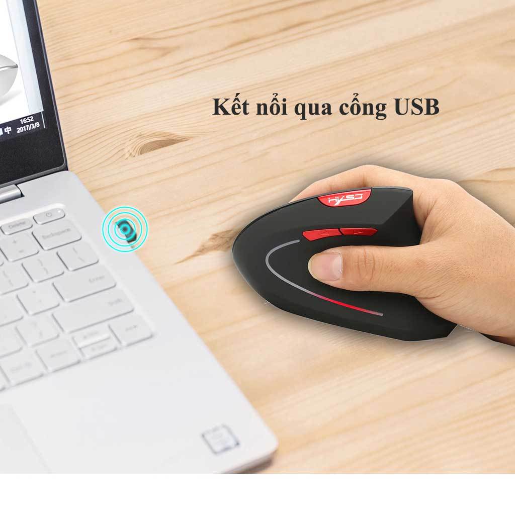 Chuột không dây kiểu đứng, CHUỘT CÔNG THÁI HỌC HXSJ wireless USB 2.4GHz chống mỏi PC/laptop | BigBuy360 - bigbuy360.vn