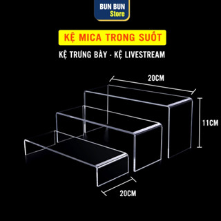 2 Kệ Mica Chữ U, kệ mica trưng bày sản phẩm live stream, mô hình đồ chơi, mỹ phẩm - Trong suốt ( Combo 2 chiếc )