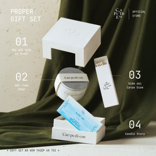Bộ sản phẩm cao cấp Car pe di em - set quà tặng nến thơm gồm nến mini và bộ túi hộp cao cấp