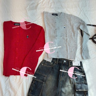   auth 100%  Whoau Áo khoác cardigan vặn thừng mỏng mùa hè Steve High Gauge 