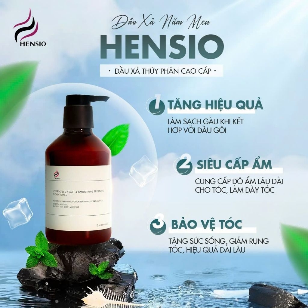 Hensio Dầu Xả 500ml Làm Sạch Gàu Công Thức Nấm Men HENSIO Xuất Xứ từ Nhật Bản Sản Phẩm Top Đầu Thị T