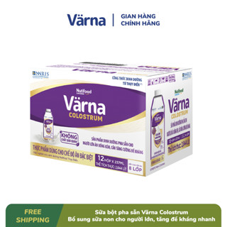 [Chính Hãng] Thùng 12 hộp sữa bột pha sẵn Varna Colostrum (12 hộp giấy x 237ml)-Sữa non, tăng đề kháng người lớn