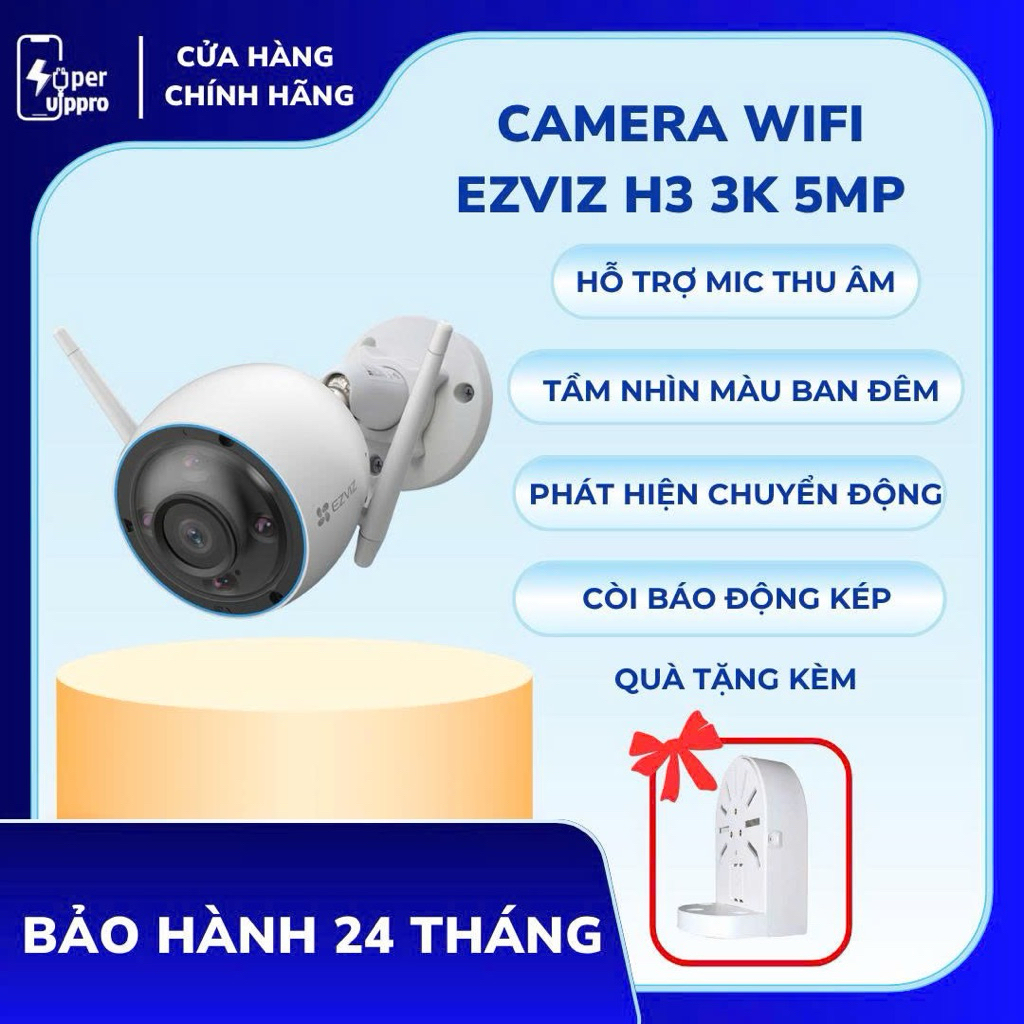 Camera Ngoài Trời EZVIZ CS-H3 5MP 3K – Vẫy Tay Gọi Điện, Đàm Thoại 2 Chiều, Phát Hiện Người