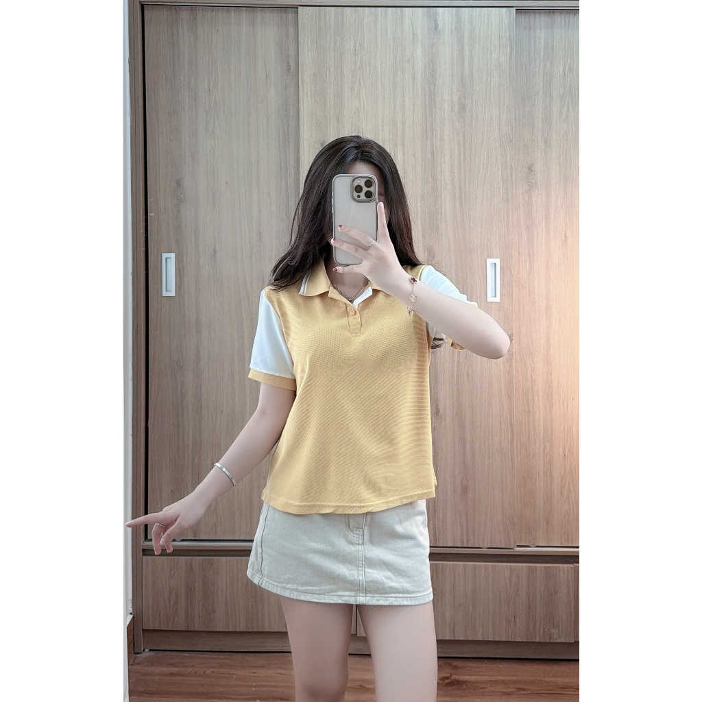 Áo Polo nữ tay phối cách điệu ,phong cách dễ mặc from vừa dễ thương có size tới 85kg ( M16) | BigBuy360 - bigbuy360.vn