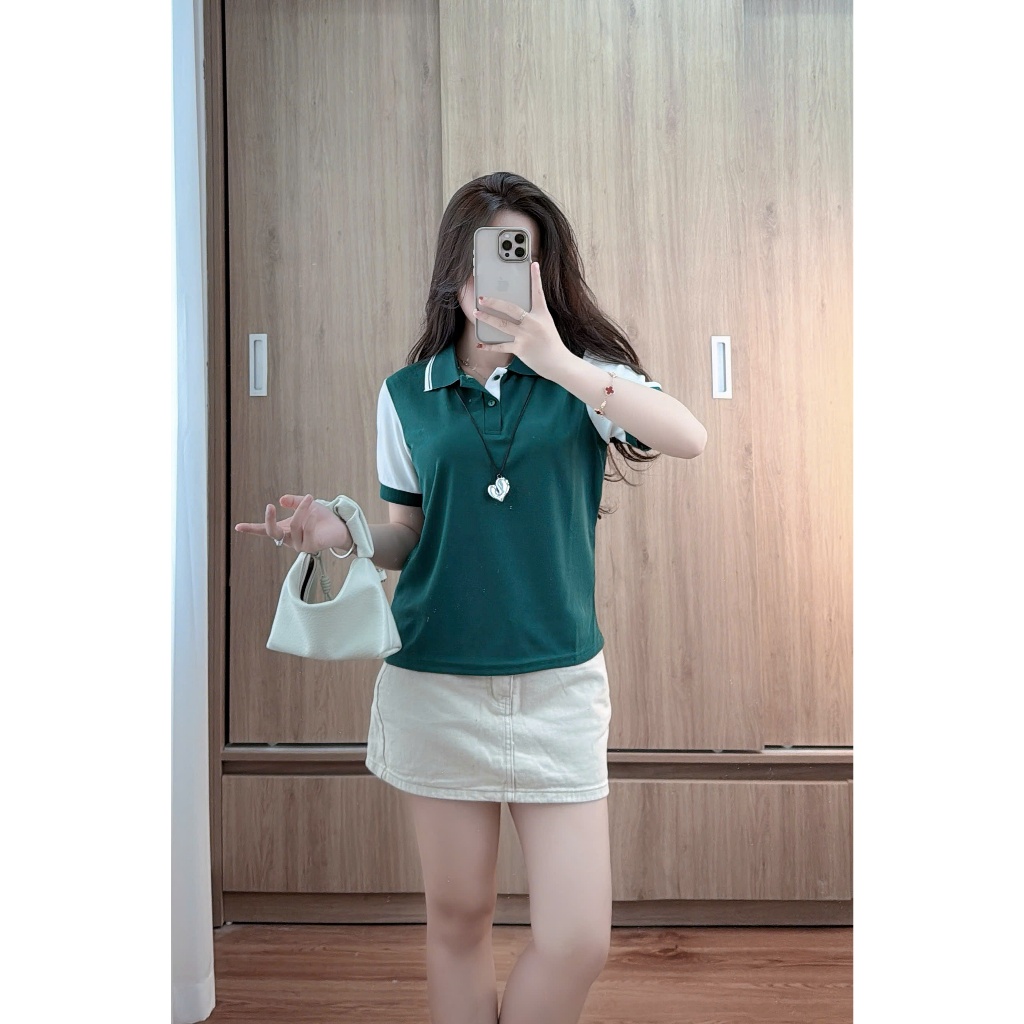 Áo Polo nữ tay phối cách điệu ,phong cách dễ mặc from vừa dễ thương có size tới 85kg ( M16) | BigBuy360 - bigbuy360.vn