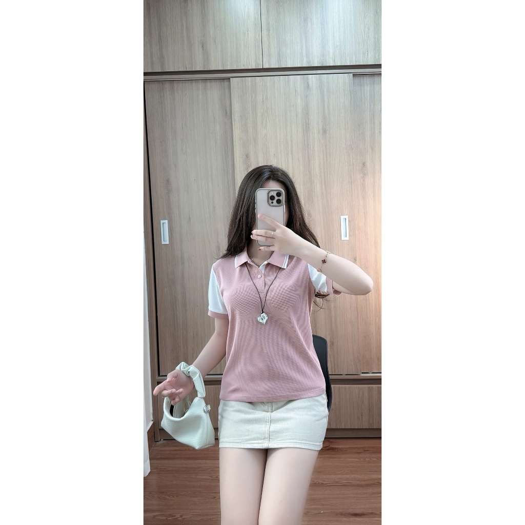 Áo Polo nữ tay phối cách điệu ,phong cách dễ mặc from vừa dễ thương có size tới 85kg ( M16) | BigBuy360 - bigbuy360.vn