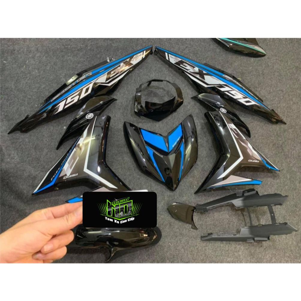 Tem Exciter 150 chữ EX xanh đen