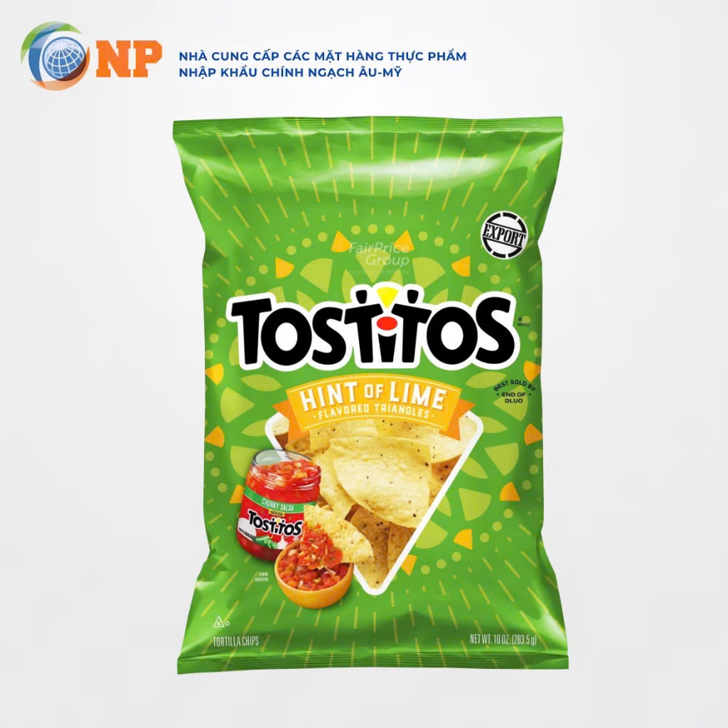 [Hàng nhập Mỹ] Bánh Snack bắp chiên TOSTITOS White Corn Hint of Lime 283,5g