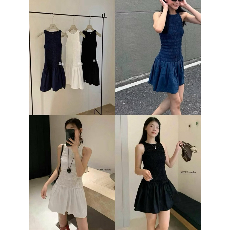 5991 WGWE  váy đầm quảng châu ôm body  bồng nhẹ size S (40-55kg)