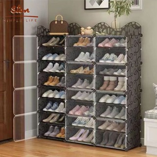 STON Tủ giày nhựa giày dép đa năng Giá lưu trữ nhiều lớp chống bụi giá Thép không gỉ để giày