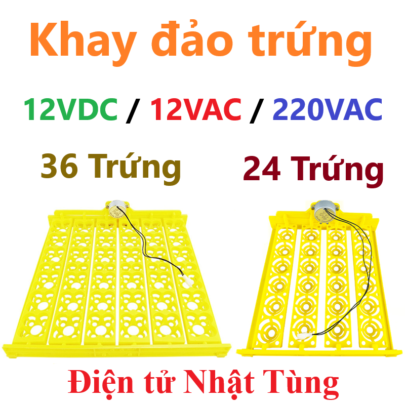 Khay đảo trứng động cơ 12VDC / 12VAC / 220VAC Loại 24 ô / 36 ô Khay đảo trứng bằng nhựa